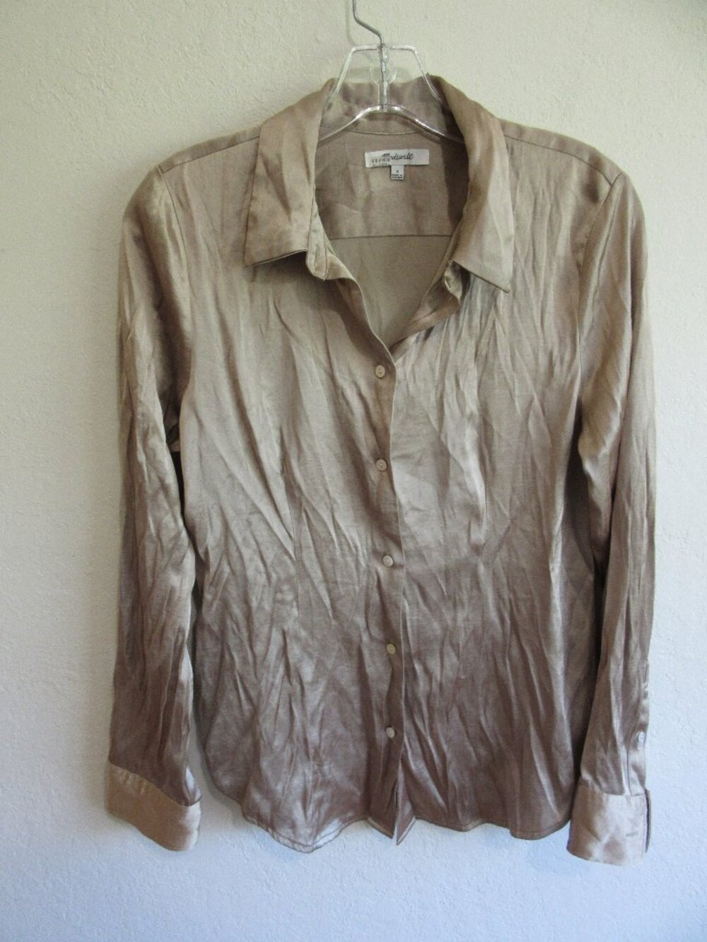 Madewell Satin Antique Gold 6 Blouse